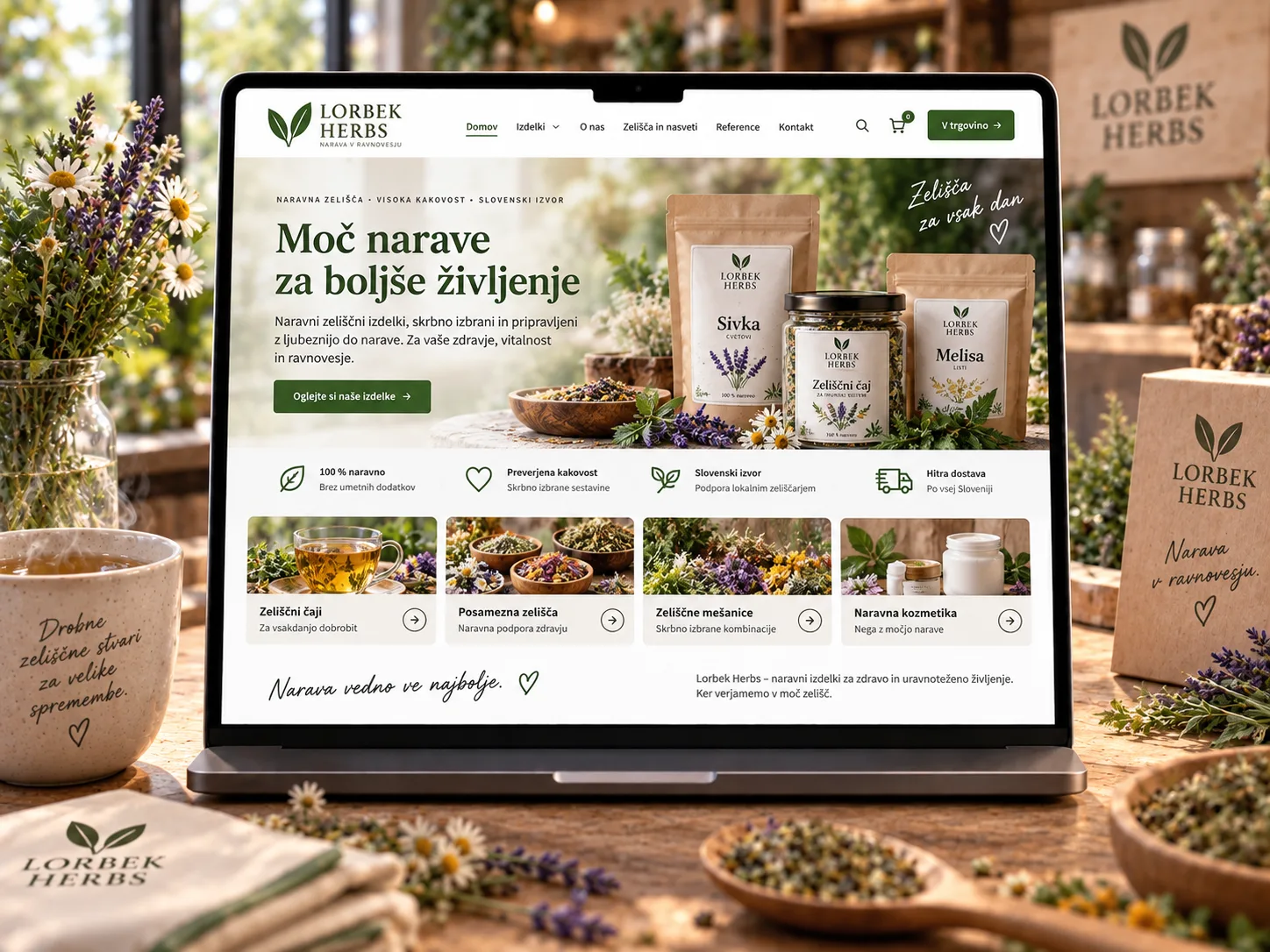 Predogled spletne strani LORBEK HERBS